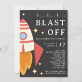 Invitation Rocket de la partie Anniversaire de enfant de l'es (Devant)