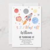 Invitation Rocket Galaxy Thème pour enfants (Devant)