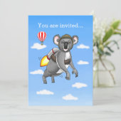 Invitation Rocket Koala Bear (Debout devant)