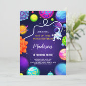 Invitation Rocket & Planètes Jeux pour enfants Thème (Debout devant)