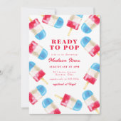 Invitation Rocket Pop Summer Patriotic Popsicle Baby shower (Devant)