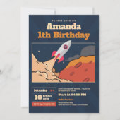 Invitation Rocket Ship Space Adventure Anniversaire Invitatio (Devant)