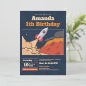 Invitation Rocket Ship Space Adventure Anniversaire Invitatio (Debout devant)