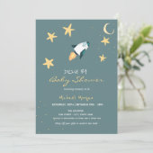 Invitation Rocket Stars Drive Par Baby shower (Debout devant)