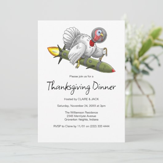 Invitation Rocket Turquie Thanksgiving (Debout devant)