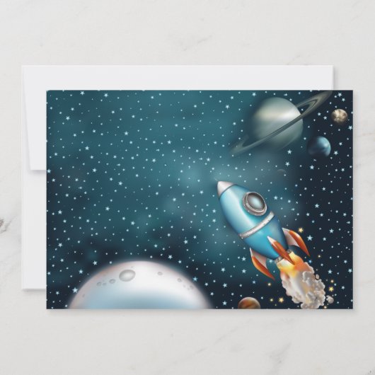 Invitation Rocketship Space Adventure Boy Anniversaire (Dos)