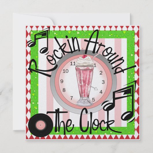 Invitation Rockin' Around the Clock Party - SRF (Devant)