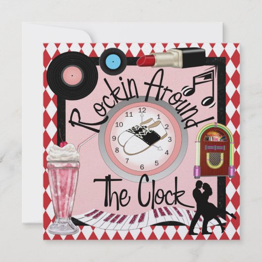 Invitation Rockin' Around the Clock Party - SRF (Devant)