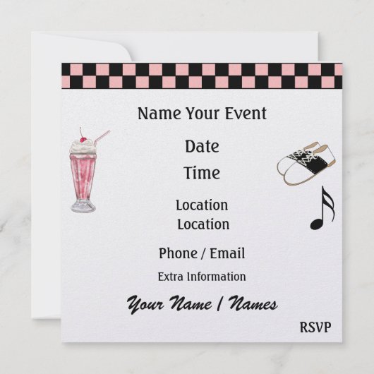 Invitation Rockin' Around the Clock Party - SRF (Dos)