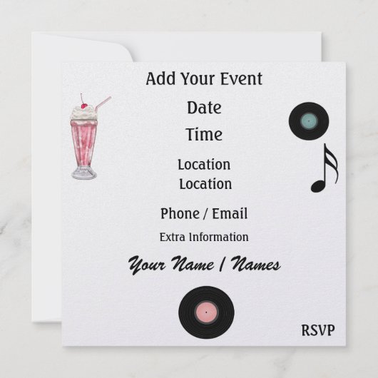 Invitation Rockin autour de la partie d'horloge - SRF (Dos)