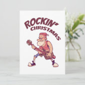 Invitation Rockin Christmas, Père Noël rocking avec guitare (Debout devant)