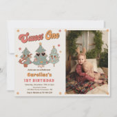 Invitation Rockin' Christmas Tree Hippie Photo Anniversaire (Devant)