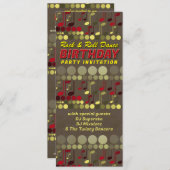 Invitation Rockin' Retro Disco Music Thème Anniversaire (Devant / Derrière)