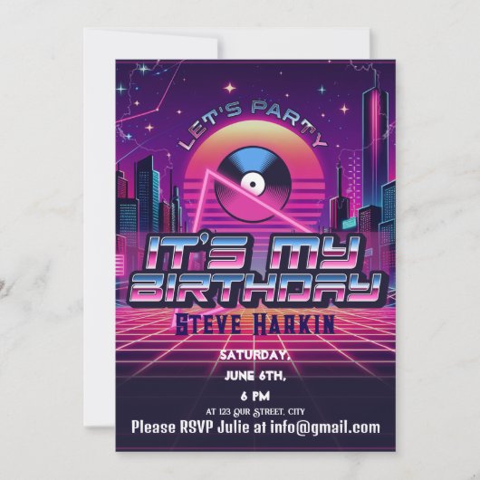 Invitation Rockin Vaporwave (Devant)