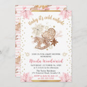Invitation Rocking Horse Gingerbread Winter Baby Shower (Devant / Derrière)