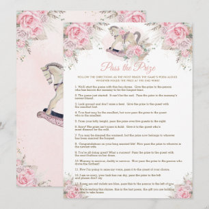 Invitation Rocking Horse Pink Pampas Baby Pass Jeu du Prix