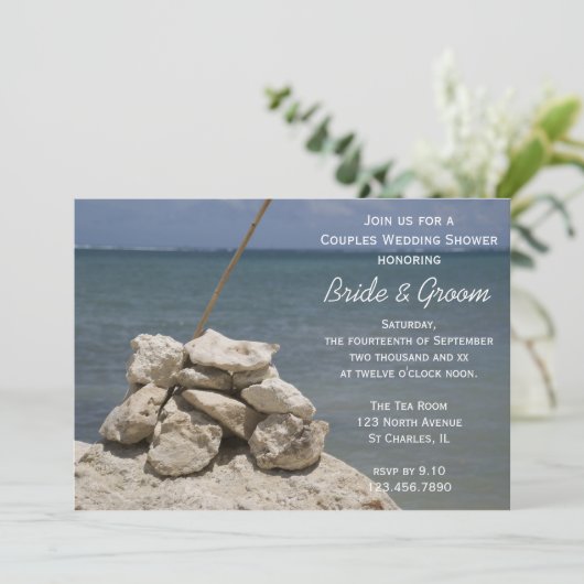 Invitation Rocks sur Beach Couples Wedding shower (Debout devant)