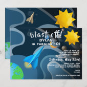 Invitation Rockship Stars Externe Origami Anniversaire (Devant / Derrière)