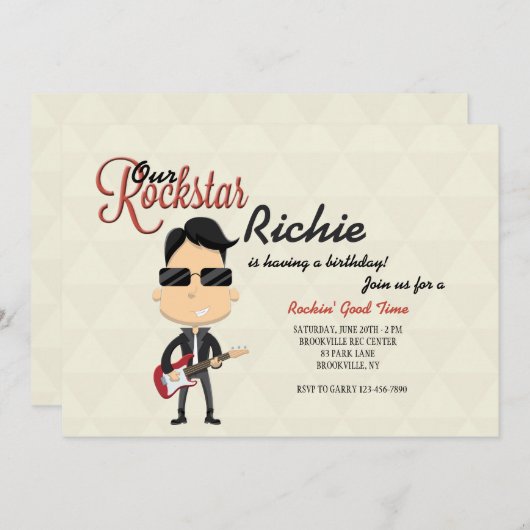 Invitation Rockstar (Devant / Derrière)