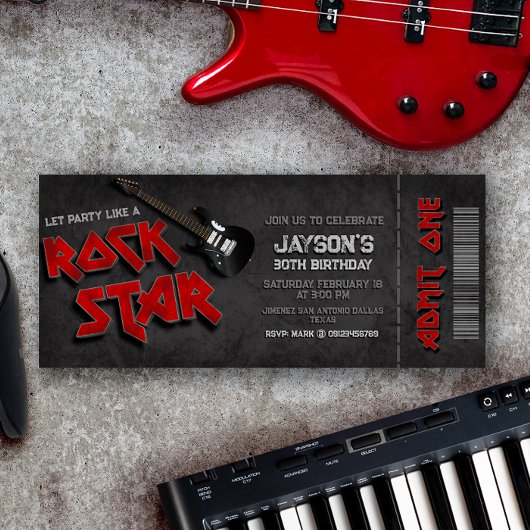 Invitation Rockstar - Billet de Rock and Roll
