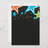 Invitation Rockstar Blue Orange guitare anniversaire Invitati (Dos)