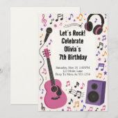 Invitation Rockstar Music birthday  (Devant / Derrière)
