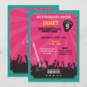 Invitation Rockstar Rock Music Gig Onglet de guitare Party In (Devant / Derrière)