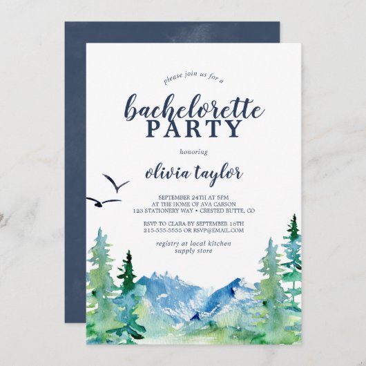 Invitation Rocky Mountain Bachelorette (Devant / Derrière)