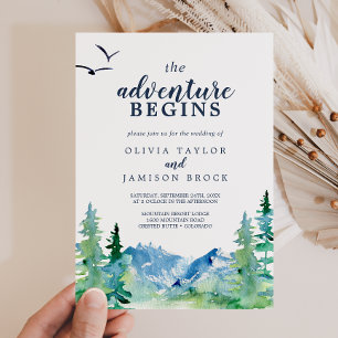 Invitation Rocky Mountain L'aventure commence Mariage