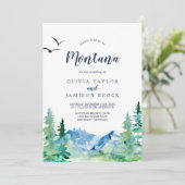 Invitation Rocky Mountain Montana Destination Mariage (Debout devant)