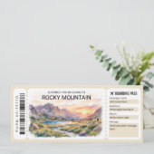 Invitation Rocky Mountain Trip Boarding Pass Ticket (Debout devant)