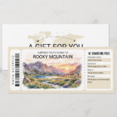 Invitation Rocky Mountain Trip Boarding Pass Ticket (Devant / Derrière)