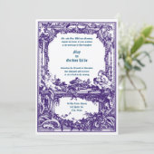 Invitation Rococo Baroque Cherubs Mariage Floral (Debout devant)