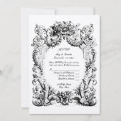 Invitation Rococo baroque Mariage RSVP Modèle (Devant)