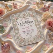 Invitation Rococo Conte de Fée Chérubin Cygne Jardin Romance