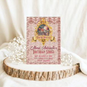 Invitation Rococo Esthétique Anniversaire Fête Soft Renaissan