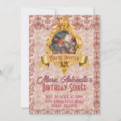 Invitation Rococo Esthétique Anniversaire Fête Soft Renaissan (Devant)