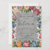 Invitation Rococo Fête des mariées Florale baroque (Devant)