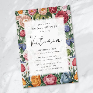 Invitation Rococo Fête des mariées Florale baroque