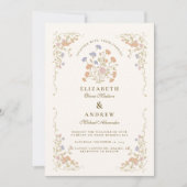Invitation Rococo Floral Antique Frame Mariage (Devant)