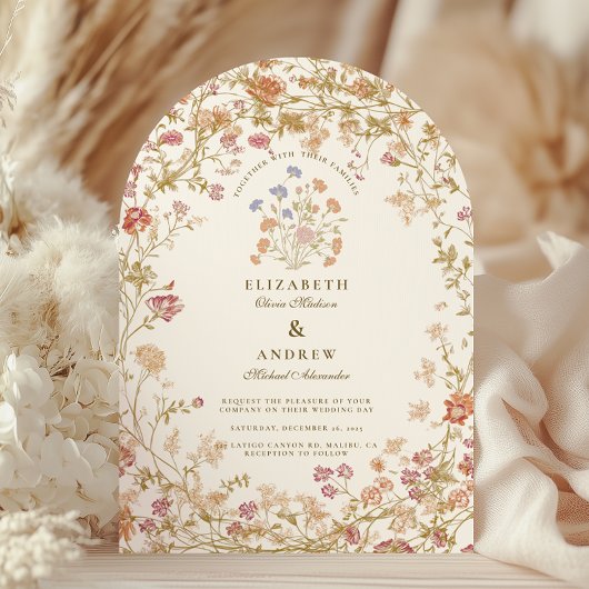Invitation Rococo Floral Antique Frame Mariage