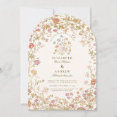 Invitation Rococo Floral Antique Frame Mariage (Devant)