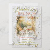 Invitation Rococo Garden Window Galentine Brunch Soft Florals (Devant)