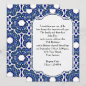 Invitation Rococo Indigo magnifique (Devant / Derrière)