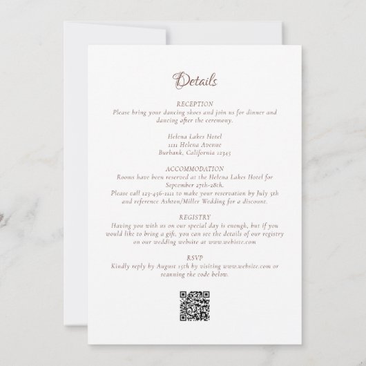 Invitation Rococo Monogram Crest All in One Mariage (Dos)