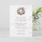 Invitation Rococo Monogram Crest All in One Mariage (Debout devant)
