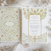 Invitation Rococo Pink Bud Floral Nouveau Mariage