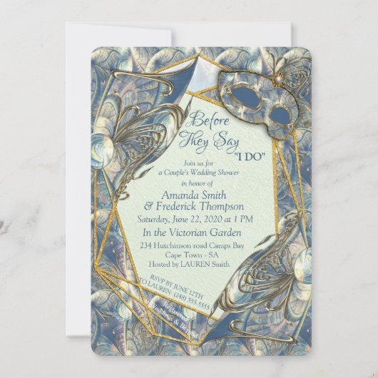 Invitation Rococo Rich Romantic Gold Reliefs & Masques (Devant)