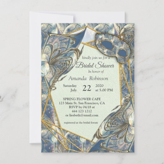 Invitation Rococo Rich Romantic Gold Reliefs & Masques (Devant)