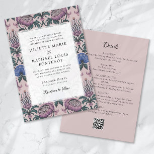 Invitation Rococo rose Baroque Floral tout en un Mariage